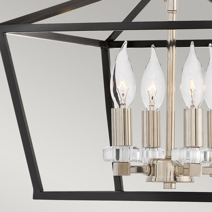 Stinson Medium Pendant 4 Light Black & Polished Nickel - QN-STINSON-4P-M-BK