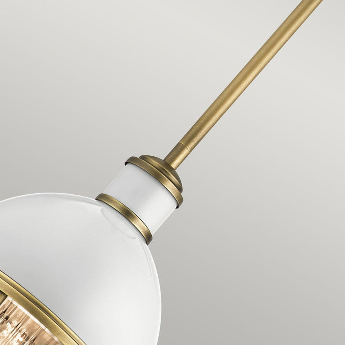 Tollis Mini Pendant Natural Brass & White - QN-TOLLIS-MP-NBR