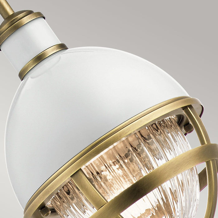 Tollis Mini Pendant Natural Brass & White - QN-TOLLIS-MP-NBR