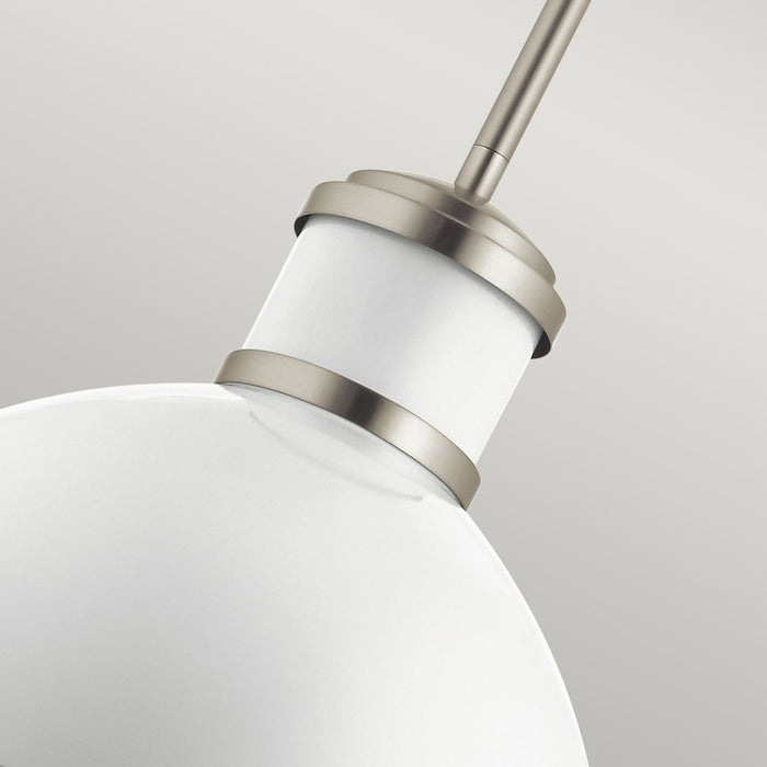 Tollis Pendant Light Brushed Nickel & White - QN-TOLLIS-P-BN