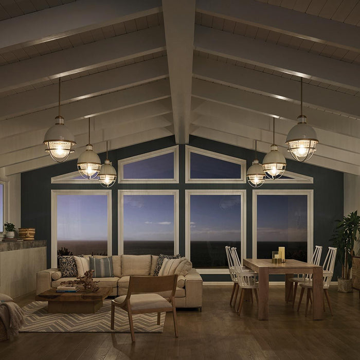 Tollis Pendant Light Natural Brass & White - QN-TOLLIS-P-NBR