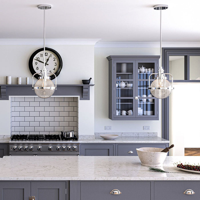 Triocent Pendant Light Polished Nickel & Clear - QN-TRIOCENT-P-PN