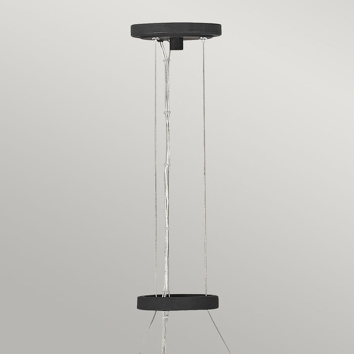 Willow 6 Light Chandelier Carbon Black with Deluxe Gold - QN-WILLOW6-CBK