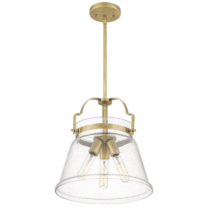 Wimberley 3 Light Pendant Weathered Brass or Clear - QN-WIMBERLEY-P-WS