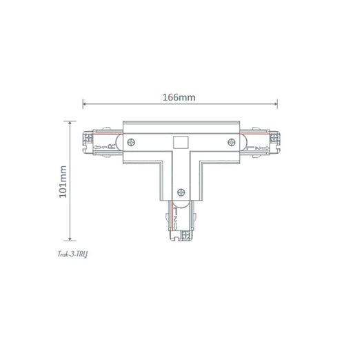 Buy Three Circuit Tracks & Accessories Australia Trak 3 Circuit T Shape Right Live Joiner Black - 22178