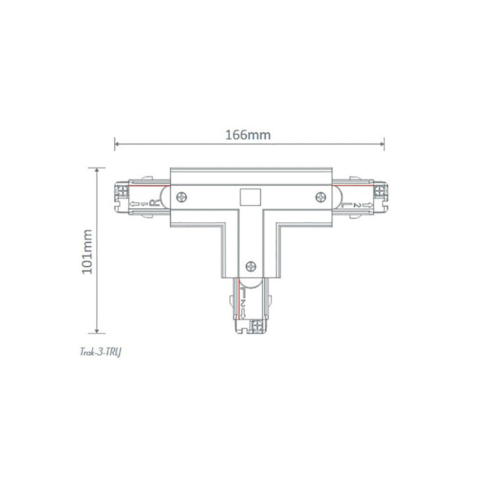 Buy Three Circuit Tracks & Accessories Australia Trak 3 Circuit T Shape Right Live Joiner White - 22179