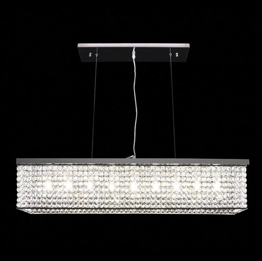 Buy Crystal Pendant Lights Australia Rainbow Crystal Pendant 6 Lights W600mm Chrome 5000K - 35048
