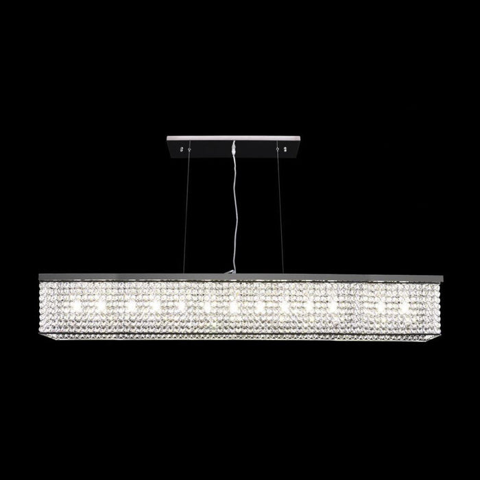Buy Island Pendant Lights Australia Rainbow Island Pendant 9 Lights W900mm Crystal / Chrome 5000K - 35049