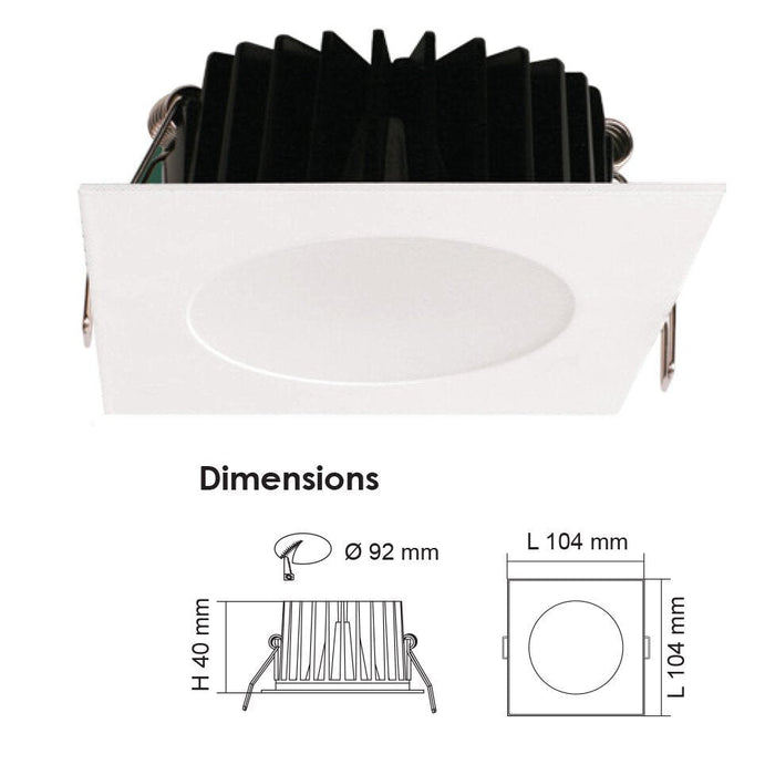 Buy Recessed Downlights Australia ECOGEM S9041TC Square Dimmable LED Downlight Satin Nickel 10W TRI Colour - S9041 TC S SN