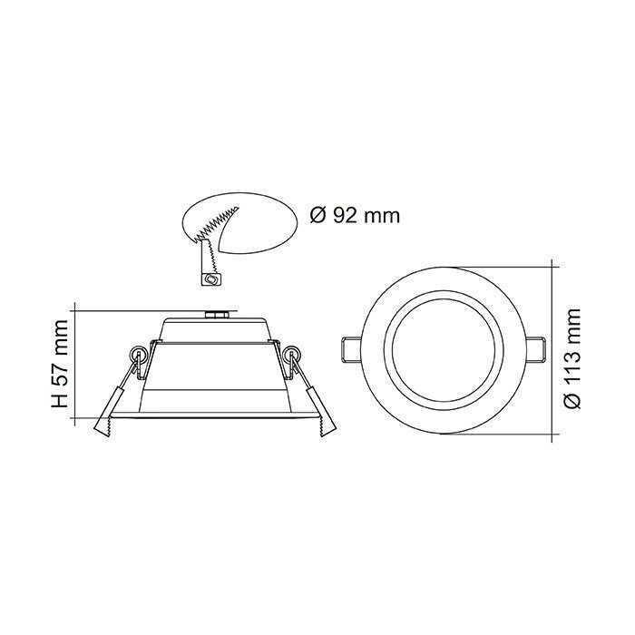 Buy Recessed Downlights Australia PREMIER S9071TC Round Dimmable LED Downlight White 10W TRI Colour - S9071TC WH