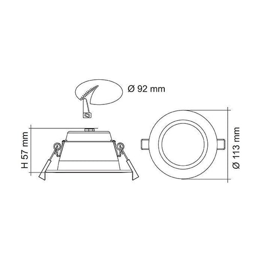 Buy Recessed Downlights Australia PREMIER S9071TC Round Dimmable LED Downlight Silver 10W TRI Colour - S9071TC SL