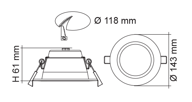 Buy Recessed Downlights Australia PREMIER S9072TC Round Dimmable LED Downlight Silver 14W TRI Colour - S9072TC SL