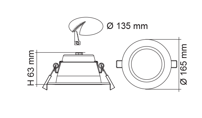 Buy Recessed Downlights Australia PREMIER S9073TC Round Dimmable LED Downlight White 13W/18W TRI Colour - S9073TC/WH/DP