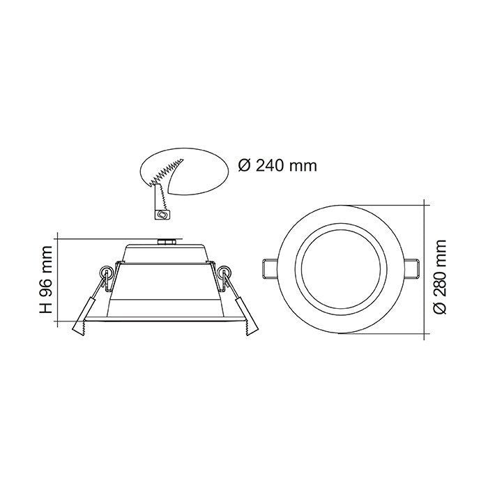 Buy Recessed Downlights Australia PREMIER S9076TC/HP Round LED Downlight White 18W TRI Colour - S9076TC/WH/HP