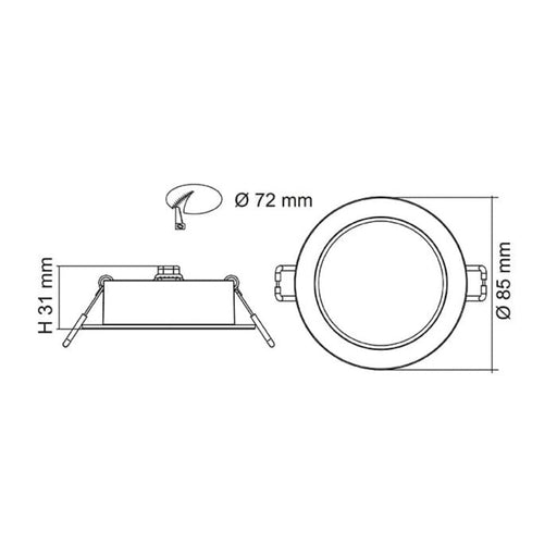Buy Recessed LED Downlights Australia TRADEGEM Recessed LED Downlight 8W White 3CCT - S9140TC2WH