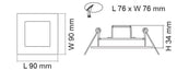 Buy Step Lights Australia BROOM S9311 Recessed LED Step Light Satin Nickel 12V 3W 3000K - S9311 SN