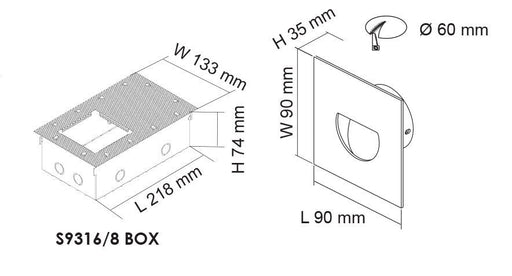 Buy Step Lights Australia DARHAM SQUARE S9316 Recessed LED Step Light Anodised Silver 12V 1.5W 3000K - S9316 ALU