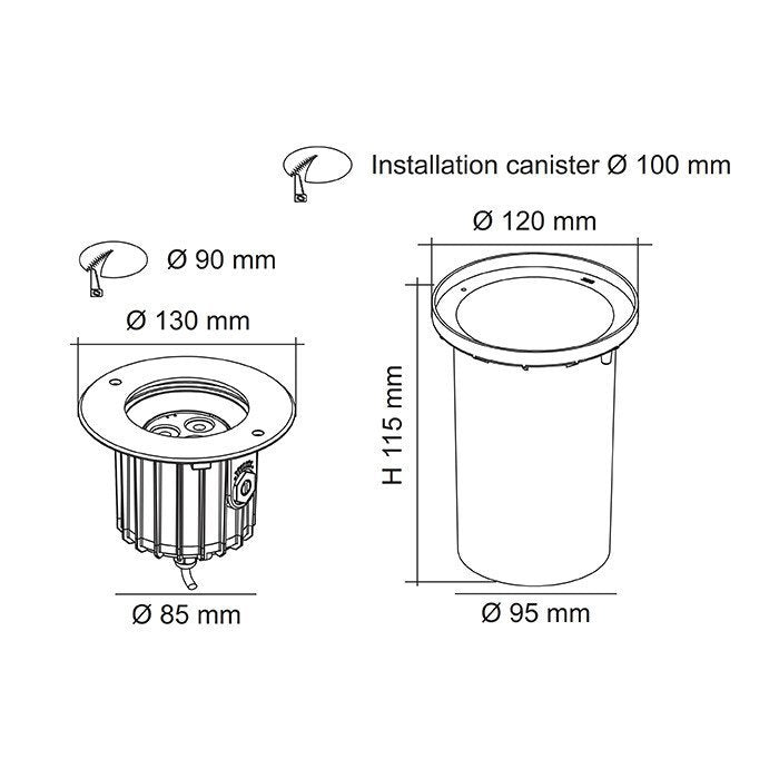 Buy Inground Lights Australia GROUND S9338 24V Inground LED Light Stainless Steel 3W 3000K IP67 - S9338/3W/30 WW