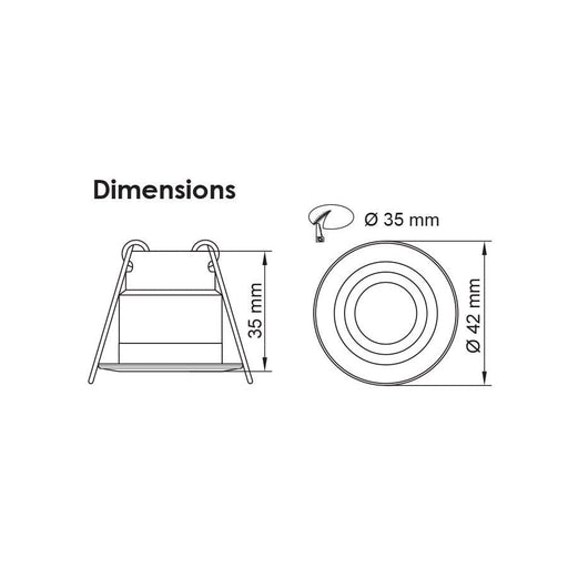 Buy Recessed LED Downlights Australia Star Spot Recessed LED Downlight 12V DC 3W White Aluminium 4000K - S9361CW/WH/ND