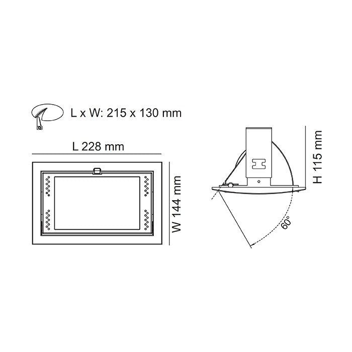 Buy Recessed Downlights Australia ALBANY S9514TC Recessed LED Rectangular Shop Light White 28W/36W TRI Colour - S9514TC WH