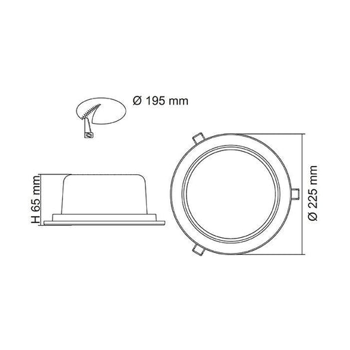 Buy Recessed Downlights Australia EXMOUTH S9523TC Recessed LED Round Shop Light White 28W/40W TRI Colour - S9523TC WH
