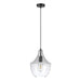 Buy Pendant Lights Australia Sail Pendant Light W230mm Black Clear Glass - 22753