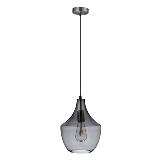 Buy Pendant Lights Australia Sail Pendant Light W230mm Satin Chrome Smoke Glass - 22754