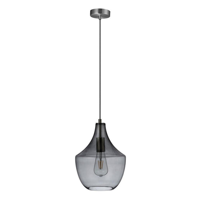 Buy Pendant Lights Australia Sail Pendant Light W230mm Satin Chrome Smoke Glass - 22754