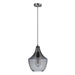 Buy Pendant Lights Australia Sail Pendant Light W230mm Satin Chrome Smoke Glass - 22754