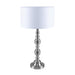 Buy Table Lamps Australia Sandra Table Lamp Satin Chrome White Fabric - 22546