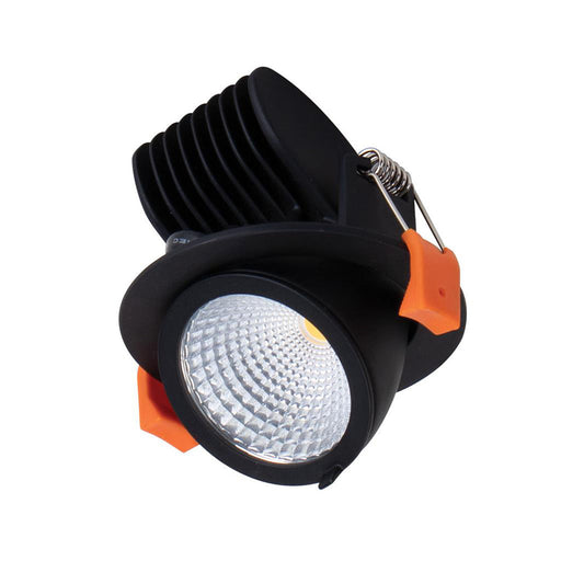 Buy Recessed Downlights Australia Scoop Round Recessed Tilt Downlight 25W Black Aluminium 5000K - 20456
