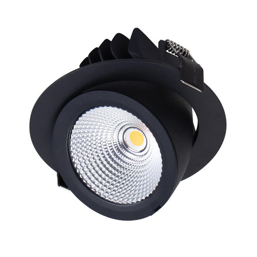 Buy Recessed Downlights Australia Scoop Round Recessed Downlight 13W Black Aluminium 4000K - 20451