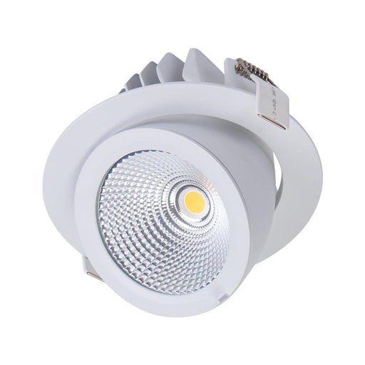 Buy Recessed Downlights Australia Scoop Round Recessed Downlight 25W White Aluminium 5000K - 20575
