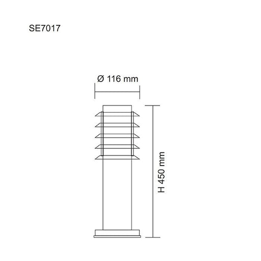 Buy Bollard Lights Australia MURRAY I SE7017 1 Light Bollard Light Stainless Steel - SE7017 SLS