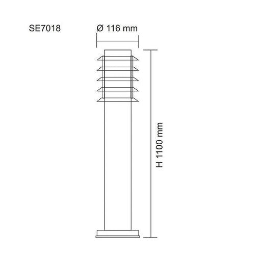 Buy Bollard Lights Australia MURRAY I SE7018 1 Light Bollard Light Stainless Steel - SE7018 SLS