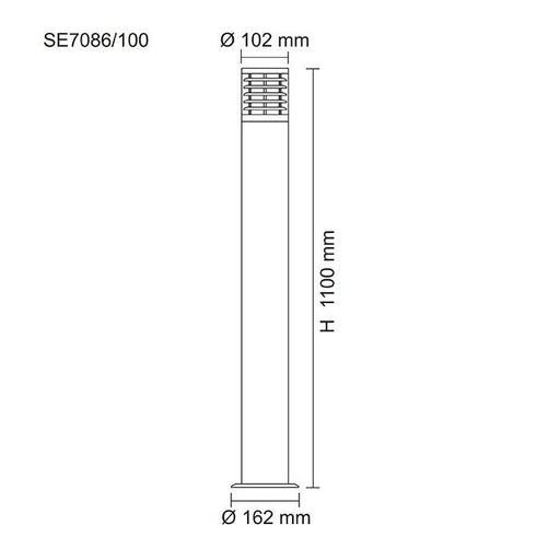 Buy Bollard Lights Australia SWAN SE7086/100 1 Light Bollard Light Stainless Steel - SE7086/100