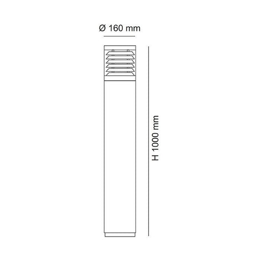 Buy Bollard Lights Australia BOLLARD SE7105 1 Light Bollard Light Black IP54 - SE7105BK/LGLS
