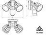 Buy Security Wall Lights Australia STARGEM III SES70802TC 2 Light LED Floodlight White 2x15W TRI Colour IP54 With Sensor - SES7080/2TC/WH