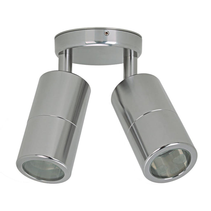 Buy Exterior Spotlights Australia Shadow Exterior Spot 2 Lights Silver Aluminium 3CCT - 49058