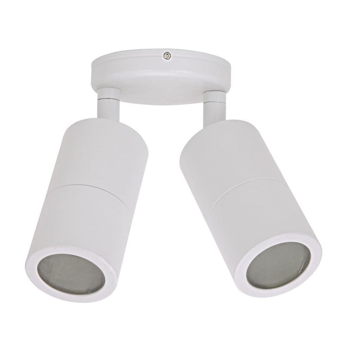 Buy Exterior Spotlights Australia Shadow Exterior Spot 2 Lights White Aluminium 3CCT - 49057