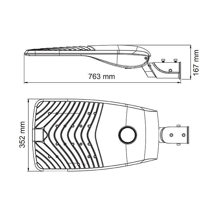 Buy LED Street Lights Australia DRIVE SHP305 LED Street Light Black 70W 5000K IP66 - SHP305/70NDL/BK
