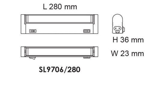 Buy LED Batten Lights Australia Slimline Seamless TC Linkable LED Batten 4W TRI Colour - SL9706/280TC