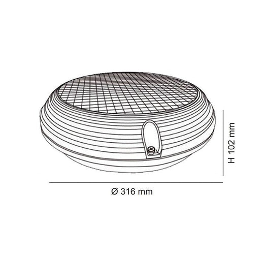 Buy Emergency LED Oyster Lights Australia MEMPHIS Round LED Emergency Oyster Light 22W 4000K IP65 - SL9719RD/EM