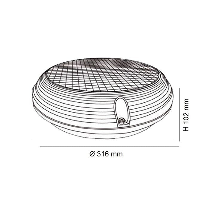 Buy Emergency LED Oyster Lights Australia MEMPHIS Round LED Emergency Oyster Light 22W 4000K IP65 - SL9719RD/EM