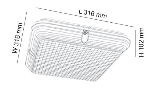 Buy LED Bunker Lights Australia MEMPHIS Square LED Bunker Light 22W 4000K IP65 - SL9719SQ