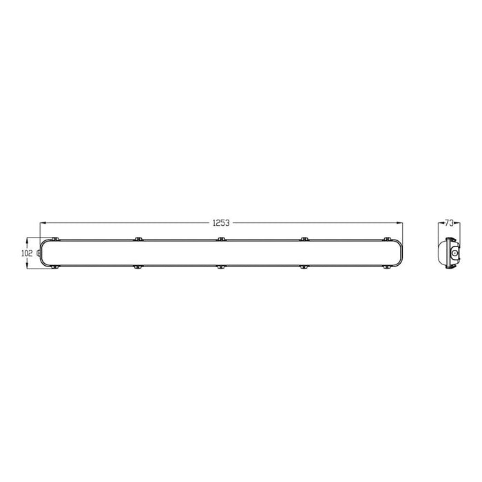 Buy Emergency LED Battens Australia SOL-ECO Emergency LED Batten 40W Grey Polycarbonate 3CCT - SL9725/40EM