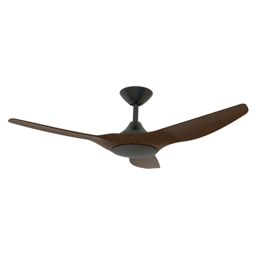 Buy DC Ceiling Fans With Light Australia Strike DC Ceiling Fan 48" Black LED Light Walnut ABS Polymer Blades - 60132