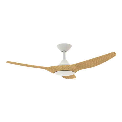 Buy DC Ceiling Fans With Light Australia Strike DC Ceiling Fan 48" White LED Light Oak ABS Polymer Blades - 60133