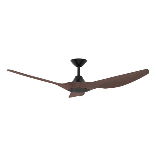 Buy DC Ceiling Fans With Light Australia Strike DC Ceiling Fan 60" Black LED Light Walnut ABS Polymer Blades - 60137