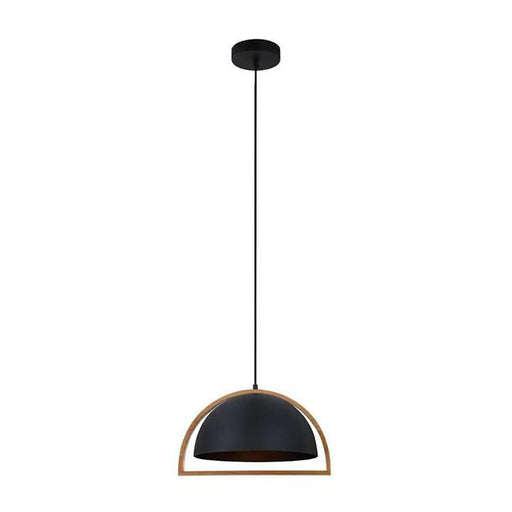Buy Pendant Lights Australia SWING Dome Shape Wood Frame 1 Light Pendant Black - SWING4